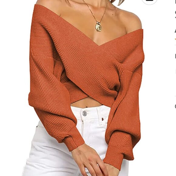Zaful Forever Young Off the shoulder cropped sweater top - Picture 1 of 8